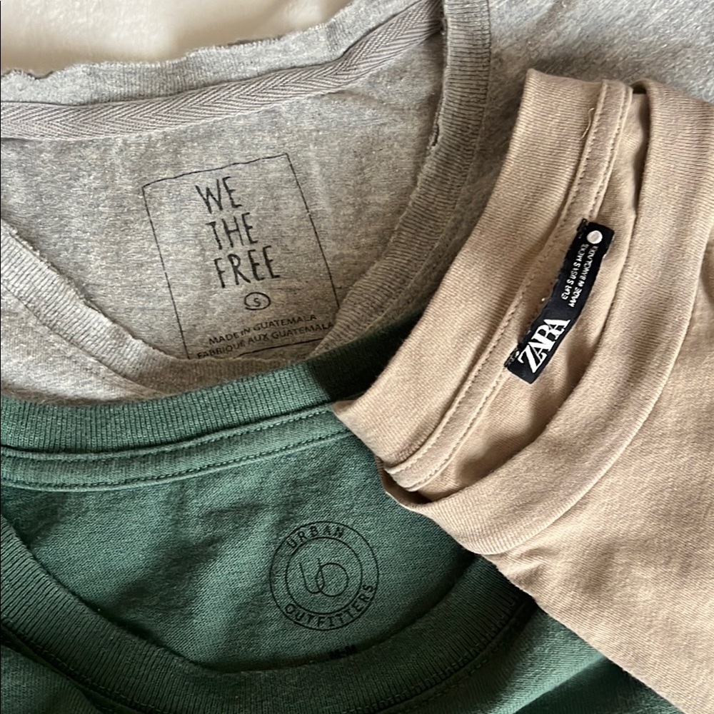 Tee Shirt Bundle in Green, Gray, and Tan - Picture 2 of 5